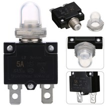 리셋 가능한 열 회로 차단기 패널 마운트 방수 캡 포함 1X 5A 10A 12V 24V, 02 15A