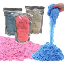 리필용 클레이 샌드 1kg 매직 모래 점토 샌드 흙놀이, 화이트