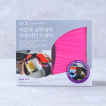 [메가마트]FROG 찌든때 강력세척 프로샤인 수세미 6.8 * 11.8 * 1.8cm x 6개입, 1개, 6개