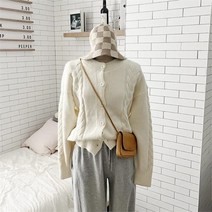 셀러허브(잡화) 여자 비스코스 꽈배기니트 시보리 가디건