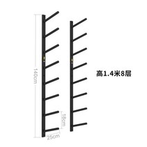 벽걸이 바벨 랙 렉 바벨 봉홀더 선반 정리대 거치대 헬스 용품 홈짐, 높이 1.4m  8단