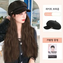 모자 반 가발 자연스러운 여성 시물레이션 암 환자 항암 치료 앞머리 없는 띠 2023 스타일, free, 가발모자 세트 - 라이트 브라운