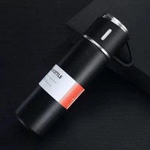 보온병 병 보온병 병 스테인레스 스틸 진공 진공 MugTravel 머그잔 비즈니스 여행 선물 상자 절연 물 컵 500ml, 검은색