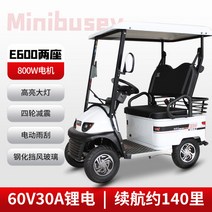 골프전동카트 골프장카트 E600 미니버스 전기 사륜차 노인 스쿠터 이중 장애인 지붕이 있는 배터리 자동차, [06] [E600 - 800W 모터 2개] 60V30, [01] 48V