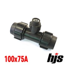 HJS PE 이경 티 100x75A (이경 T 나사조임식 100mm 75mm), 1개