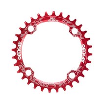 자전거크랭크 베어링 체인링볼트 크랭크암 DECKAS좁은 와이드 체인 링 104BCD 타원형원형 MTB 산악 자전거 크라운 크랭크 세트 32T 34T 36T 38T 체인휠 치아 플레, Round Red