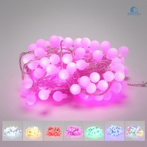 LED 앵두 전구 녹색 트리구 96구 투명선 연결형(DC 24V) 1m 캠핑 감성 조명 크리스마스 소품 파티 조명 RGB 트리구 인테리어 악세사리 무드등 줄전구 데코 장식, 청색, 포함