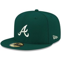 Atlanta Braves 뉴에라 White Logo 59FIFTY Fitted Hat Green