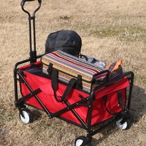 아이씨두잇 차박 캠핑용품 준비물 트레일러 폴딩 박스 유아 웨건 상판 수레 코스트코 왜건 쌍둥이유모차 접이식 카트 캠핑 유아용웨건, 레드