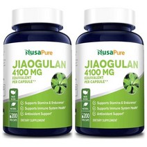누사퓨어 JIAOGULAN 4100mg 돌외잎 추출물 200캡슐 2팩, 1box, 1