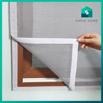 쇼홈 맞춤 방진 방충망 창문 베란다 벨크로 모기장 셀프 시공 일반촘촘망, 회색, 150cm x 270cm