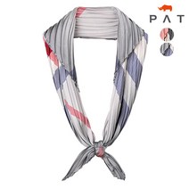 PAT 폴리 체크 플리츠 머플러