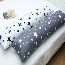 긴 베개 롱 쿠션 바디필로우(솜포함) 110X30 사이즈 ( 사계절용 or 여름용 ), 긴베개 바디필로우(솜포함), 별이, 화이트