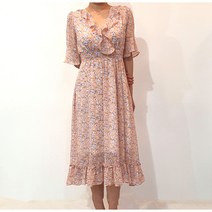 잔꽃 무늬 프릴 5월 호캉스룩 등하원룩 여행룩 제주도 원피스 맛집