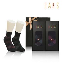 [닥스양말] 신사 면스판 단목체크 2족세트 DK18812
