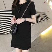 이너 단품 데일리코디 여자 반팔 면 미니원피스 5색