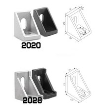 알루미늄프로파일 샌드위치판넬 20pcs 10pcs 또는 2028 검정 및 은색 브래킷 알루미늄 프로파일 용 알루미늄 프로파일 코너 피팅 각도, 2020 슬리버 10pcs