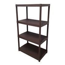 SJ 플라스틱 다용도 선반 4단, 브라운