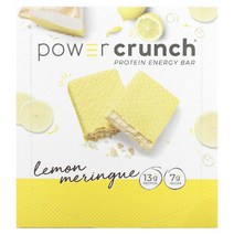 이지몰 BNRG POWER CRUNCH 프로틴 에너지 바 초콜릿 코코넛 12개 개당 40g(1.4oz) No.53724, 레몬 머랭