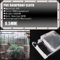 정원 전원 주택 울타리 펜스 PVC 99% 투명 방수 천 야외 타포린 발코니 울타리 애완견 집 커버, 02 Thickness 0.5mm_13 1.2x3m