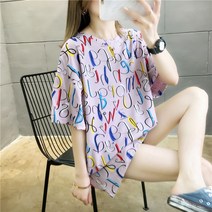t셔츠 패 유행 여성 와이드 루즈핏 BF 키치한 인싸템 MSCHF 상의 353834204