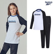 리복 키즈 REEBOK 리복키즈 스트레치 트레이닝 2종세트 화이트 주니어용 170사이즈까지