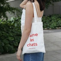 [가방팝] 살랑 J aime les chats Ecobag Cream Red 에코백