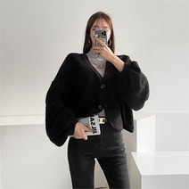 벨르 여성 가을 겨울 오버핏 울 캐주얼 기본 무지 가디건 (7603945)