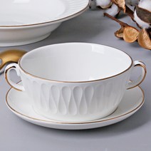 빈티지 골드라인 양고리 스프볼 세트 양손 스프 시리얼 그릇