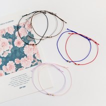 14K골드볼 패브릭 실 팔찌 7color 레이어드 심플한 베이비핑크