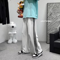 남성케주얼바지 통통한 남자 일자바지 봄가을 계절 줄무늬 VIBE 무드 캐주얼바지 트렌드 빅사이즈 와이드 2601894171