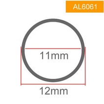 6061 알루미늄 튜브 파이프 외경 12mm 내경 11m 10mm 9mm 8mm 6mm 중공 알루미늄 파이프 합금 알루미늄 튜브, od12 id11, 50cm