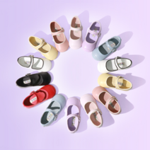 땡큐슈즈머치 에이린 메리제인플랫 스티치 발레 벨크로 키즈 구두