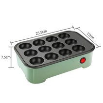 가정용 타코야끼 기계 탕후루 기계 간식메이커 세트(220V 변환 어댑터 증정), 말차그린_뚜껑 없음