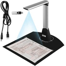문서 카메라 A4 5mp HD 픽셀 휴대용 도서 사진 스캐너 캡처 LED 라이트 OCR 워드/PDF 및 전자 책 만들기, 한개옵션0