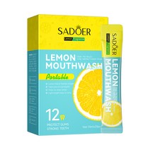 SADOER 레몬 마우스 워시 신선한 구강 치아 관리 일회용 마우스 워시 휴대용 도매, 레몬 구강청결제 10ml×40포