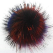 saw 푹신한 여우 퍼 폼폼 및 버튼 13-15cm DIY 너구리 공 자연 스카프 모자 액세서리, [21] MULTI