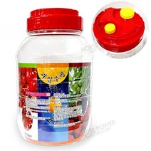 홀스파워 PET 페트 과실주통 담금주 원형 투명 + 마스킹테이프, 1개, 10L