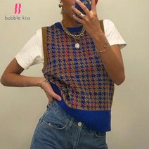 코바늘 조끼 작은아씨들 김고은 니트 새로운 여성 빈티지 민소매 패션 캐주얼 탱크 탑