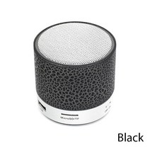 무선 블루투스 스피커 led 빛 균열 mini protable 스피커 야외 사운드 박스 휴대 전화, 검은 색, 검은색