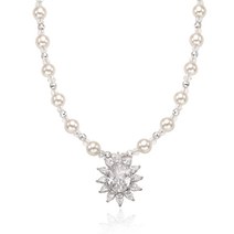 펜트하우스 진주다이아 목걸이 실버925