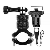 360도 회전식 알루미늄 자전거 자전거 핸들 바 마운트 gopro hero 10 9 8 7 6 4 세션 14 나사 액션 카메라 장착, 검은 색