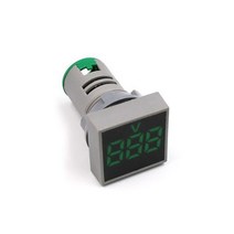 1pc 미니 새로운 22mm ac 60-500v 전압계 사각형 패널 led 디지털 전압 측정기 표시등 테스터 빨간색 파란색 노란색 녹색 흰색, 초록