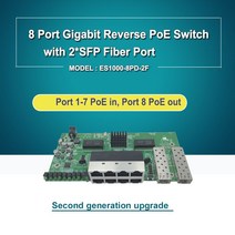 2 포트 SFP 모듈이있는 8 포트 기가비트 역방향 POE 이더넷 스위치 10 미디어 컨버터 단일 광섬유 단일 MODE-3KM SC 커넥터, 1pcba with1Pair SFP