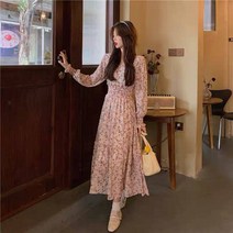 뉴타임즈 여성 긴팔 시폰 롱원피스 N314Z