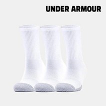 언더아머 양말 E89- 1346751-101 성인용 HeatGear 크루 삭스 3팩, LG