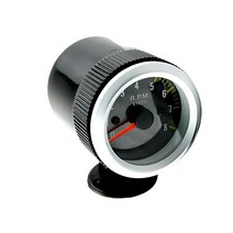 RPM 측정기 타코미터 속도 LED 탄소 섬유 게이지 0-8000 자동차 도구