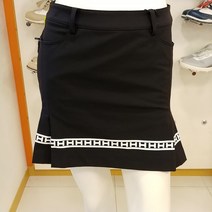 루이까스텔 22년 FW신상 여성 가을 {38} 볼주머니 탈착가능한 밑단 로고 포인트 옆주름 A라인 스커트