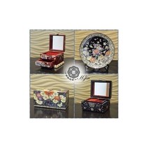 고급나전칠기 보석함/자개 장식소품/외국인바이어선물, 선택4..나전칠기.시계.B)탁상시계(적색-꽃)