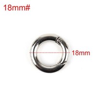 2PCS 봄 후크 Carabiner 라운드 푸시 게이트 스냅 오픈 반지 키 캠핑 등산 액세서리, 18mm